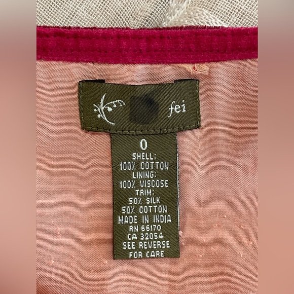 ANTHROPOLOGIE - FEI - Pink Beaded Velvet Skirt - Picture 4 of 5